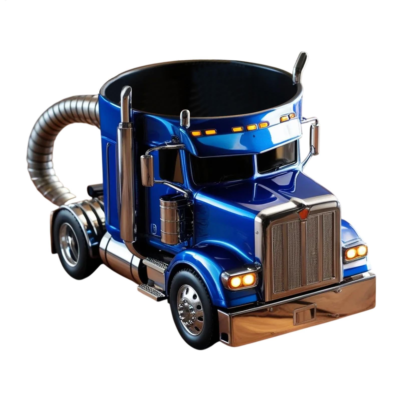 YNPQTDS Funny Coffee Cup - Semi Truck Coffee Mugs, Handcrafted Truck Coffee Mug, Truck Shaped Coffee Cup for Offices and Home, Trucker Gift for Him, Semi Trailer Shaped Ceramic Coffee Cup