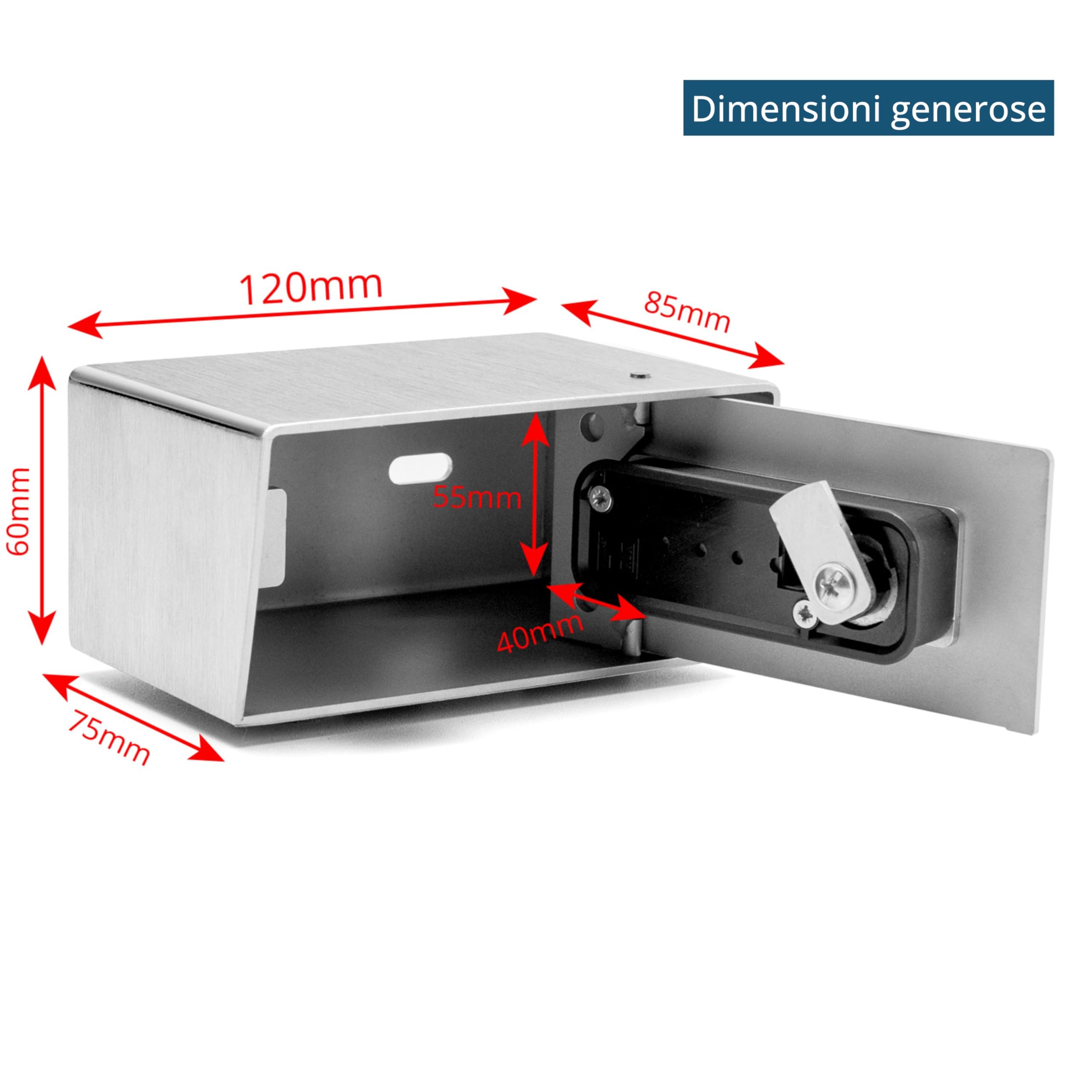 masunt chiavi depot 420 M Code | Cassaforte per chiavi di alta qualità con serratura a combinazione | Acciaio inossidabile | Argento (acciaio inossidabile V2A)