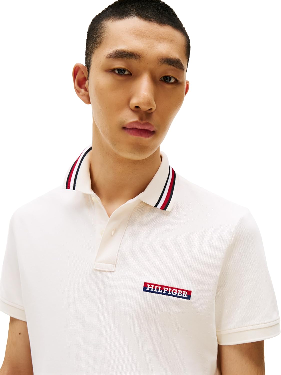Tommy Hilfiger Mens Short Sleeve Casual Polo Shirts in Regular Fit with Stretch and Collar Designs - Image 2
