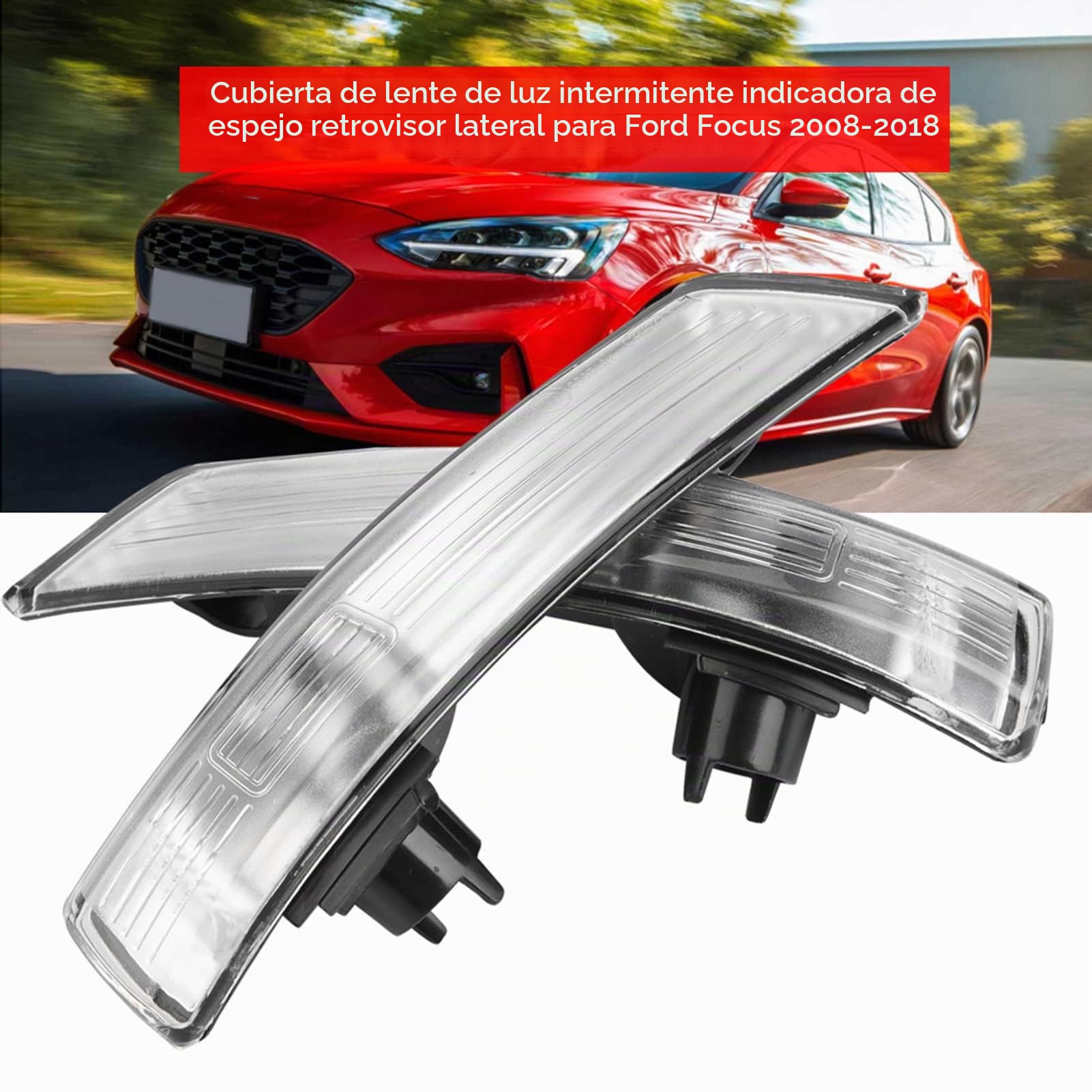 Carcasas para Luz Intermitente de Espejo Retrovisor, Pareja de Cubierta de Lente para Luz de Dirección Cubreindicadores de Espejo Lateral para Focus 2008-2018