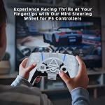 TXW Mini Volant de course pour PS5 Contrôleur de jeu, blanc PS5 Roue de Volant -Jeux de Course Pièces jointes 5 Accessoire