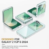 Doeshine Samsung Galaxy Z Flip 7 FE/Z Flip 6 Védőtok - Ultravékony Szilikon TPU Tok Beépített Képernyővédővel, Ütésálló, Karcmentes, Zöld 7