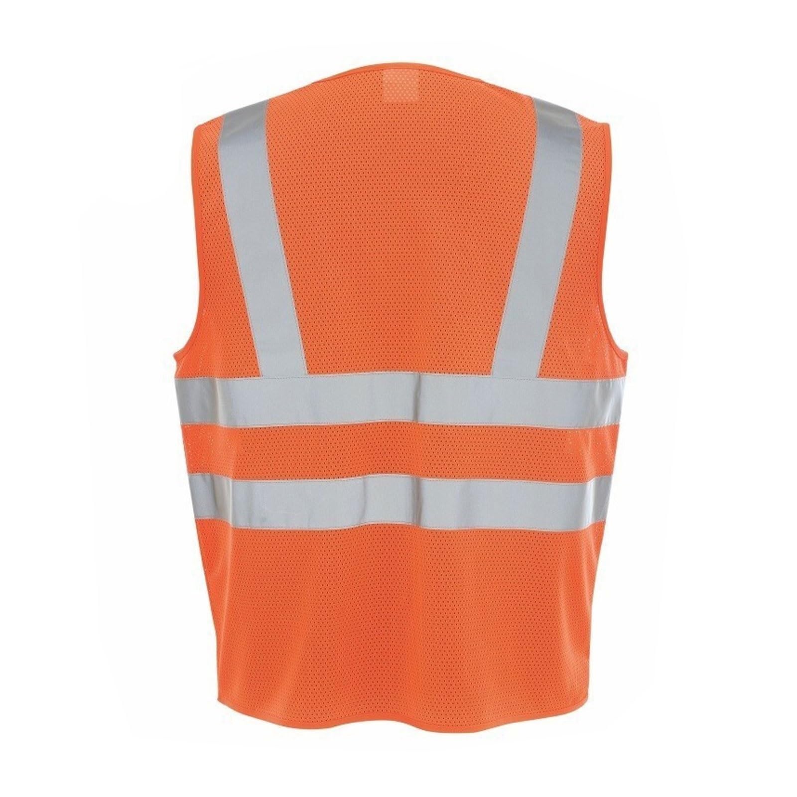 Chaleco de seguridad de alta visibilidad, Chaleco de trabajo unisex reflectante seguridad alta visibilidad, naranja, L-4XL(L)
