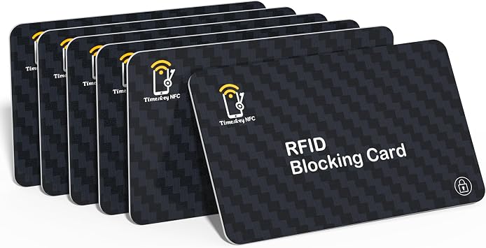 RFID Blocking Cards - 6 Pack Premium Contactless NFC Debit Credit Card Passport Protector Blocker, Smart Slim Design,for Credit Card Holder Identity Theft Prevention