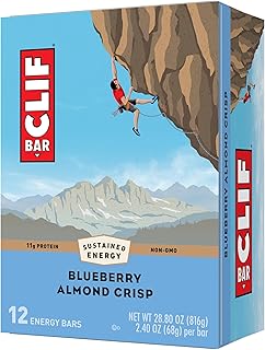 Blueberry Almond Crisp - Made with Organic Oats - Non-GMO - Plant Based - Energy Bars - 2.4 oz. (12 Pack)