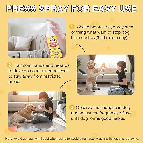Miniatura 8 de Spray sin masticar para perros con manzana amarga para cachorros, evita que los perros mastiquen los muebles, spray antilamedoras para perros