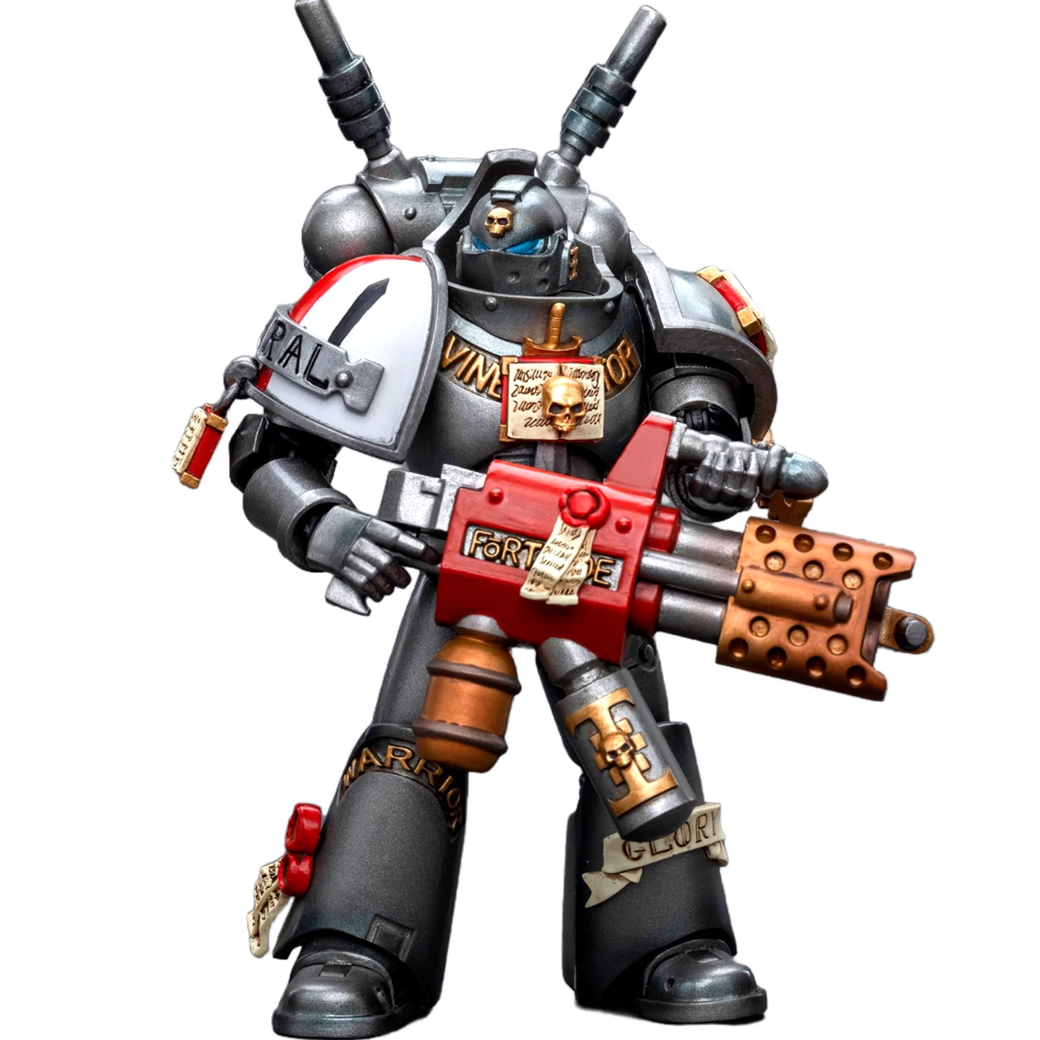 JOYTOY Warhammer 40K figurki akcji 1/18 szarych rycerzy przechwytujący oddział przechwytujący ze spalarnią 10 cm model kolekcjonerski