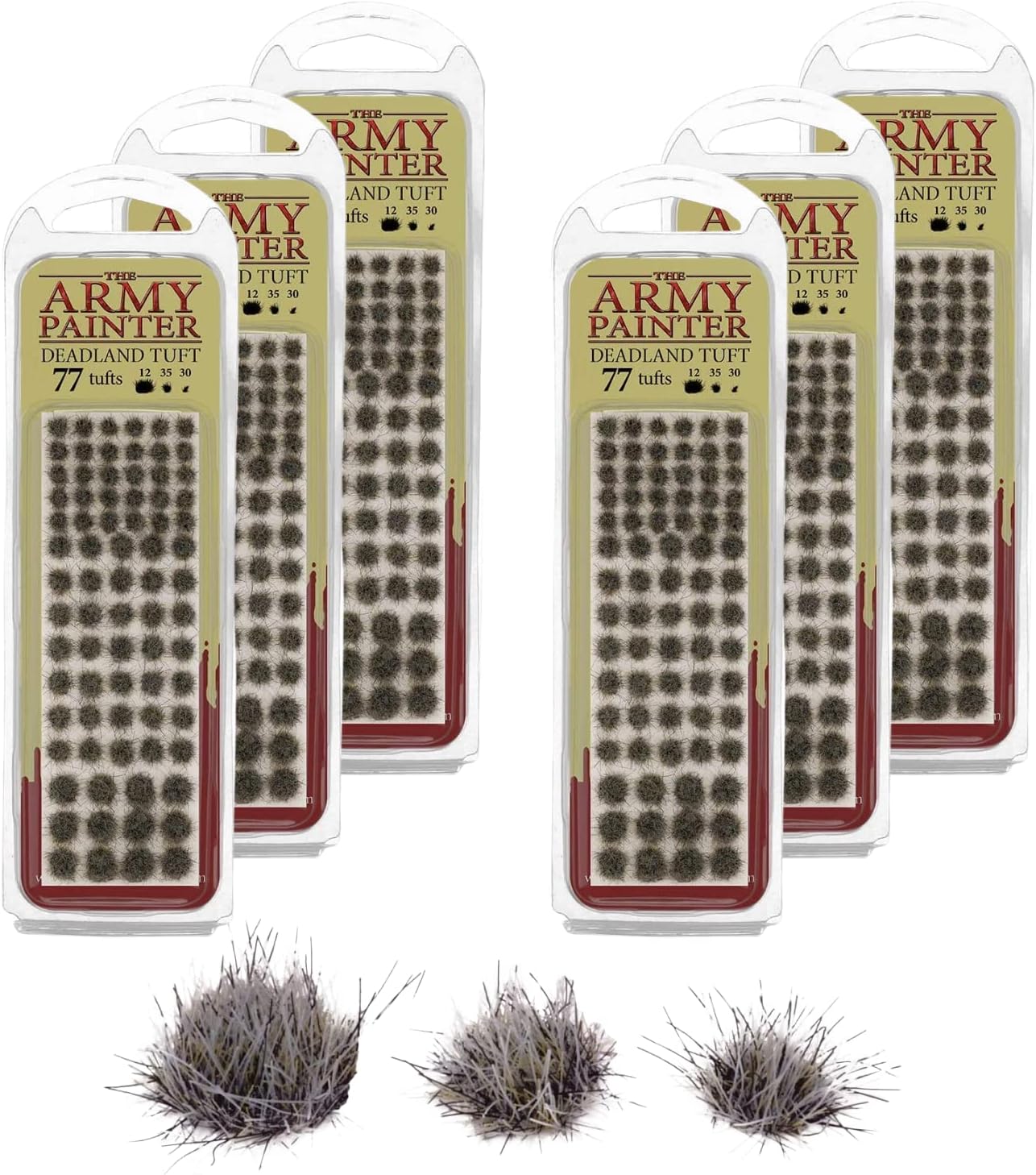 The Army Painter Tufts - 6 Deadland Battlefield Tufts x 77 Pcs, 3 Sizes - Terrain Model Kit for Miniature Bases & Model Grass Tufts - Diorama Supplies, Diorama Grass for Mini Basing & Gaming Scenery