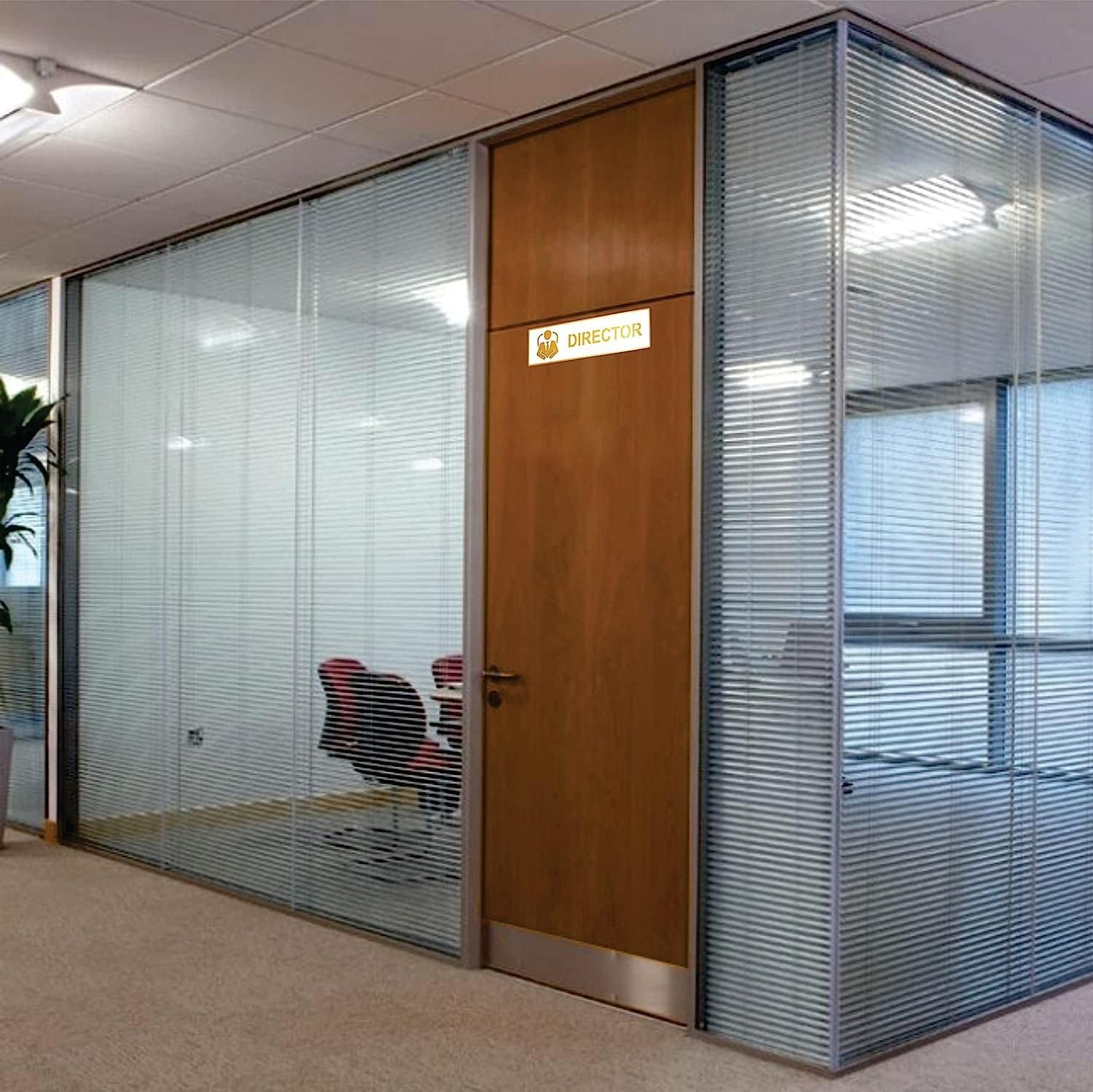 Premium WHITE GOLD Finish Acrylic DIRECTOR DOOR Sign Easy to Mount 3M Self-Adhesive Tape Signage for Corporate Business Hospital Hotel Office Resort Society