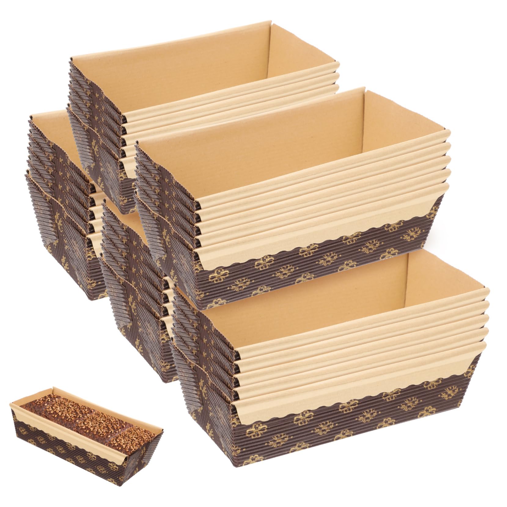Alipis Moldes Rectangulares De Papel Para Caja Para Pastel Tarjeta Desechable Moldes Para Y Hornear Exhibición De Pasteles Magdalenas