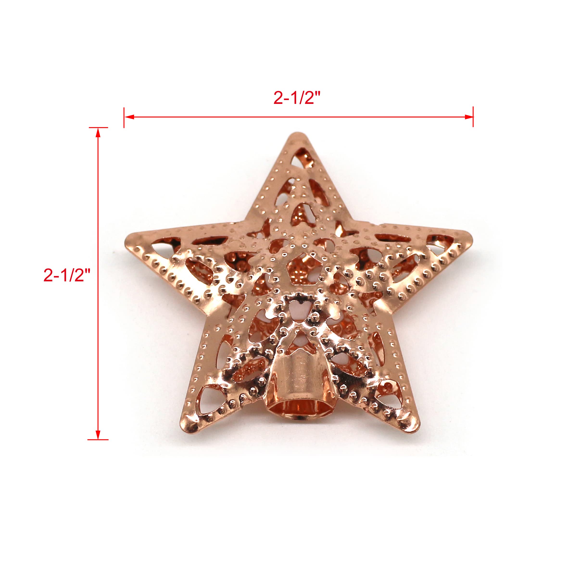 CVHOMEDECO. 20 Stelle 3D In Metallo Oro Rosa - Decorazioni Appese Per Casa, Matrimonio, Compleanno E Festività - 6,4 Cm