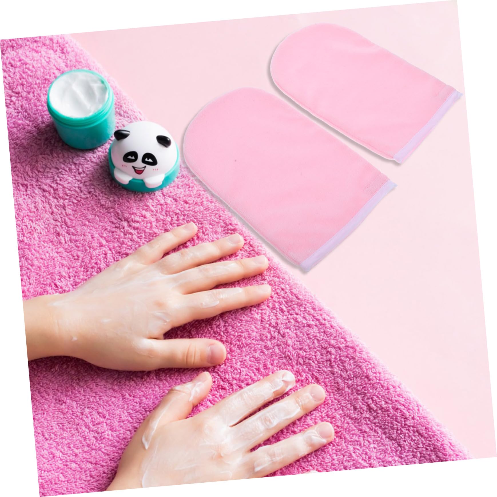 BCOATH 1 Pair Waxed Cotton Gloves Paraffin for Hands Women's Spa Mitts for Hand Moisturizing Lotion Care