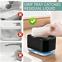 Vista 4 de Dish Soap Dispenser and Sponge Support, Sink Soap Pump Dispenser, Liquid Soap Dispenser, Kitchen Detergent Press Box, Suitable for Kitchens