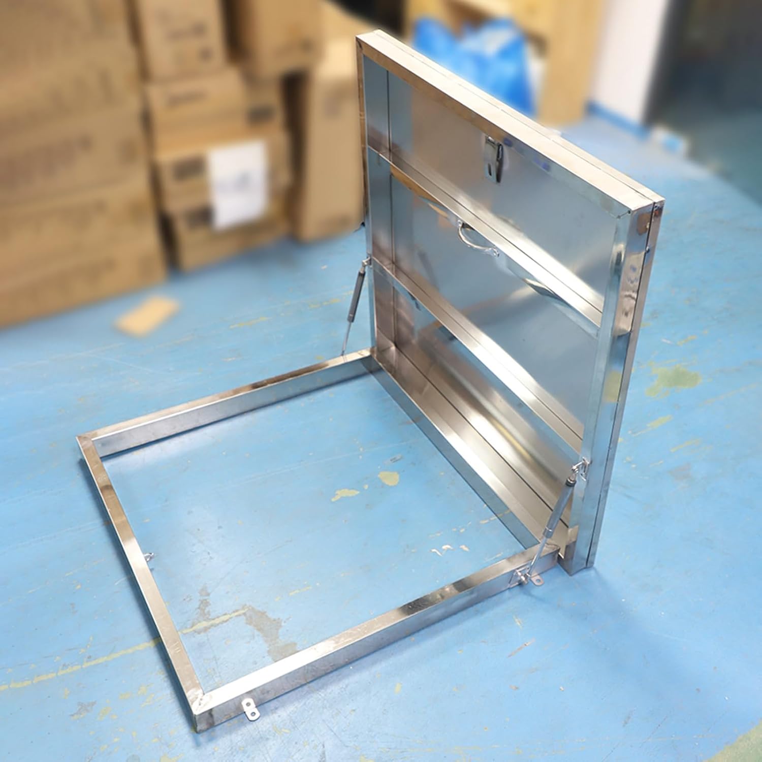 304 Stainless Steel Roof Hatch Vent Skylight, Rainproof Access Hatch for Home & Industrial Use, Attic Cover 23.6x23.6, 31.5x31.5, 39.4x39.4 Inch