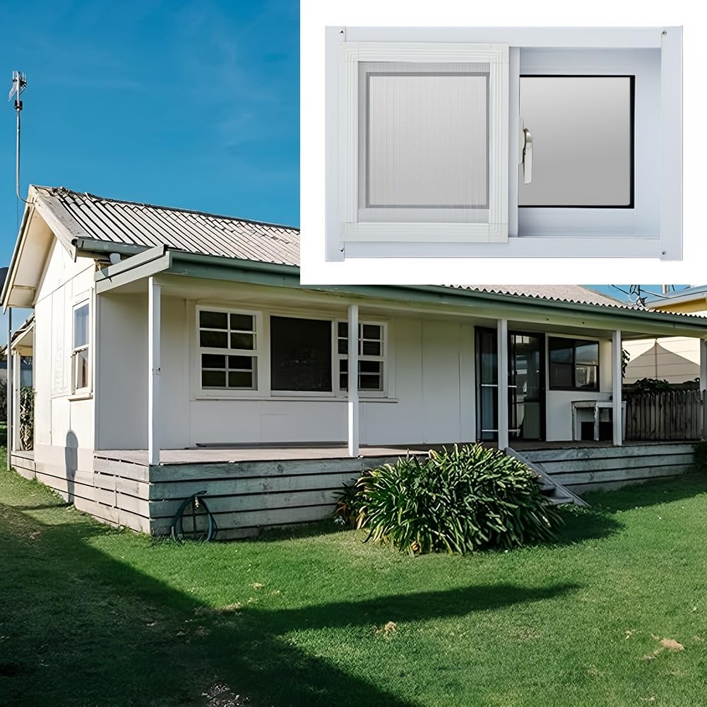 Ventana del Sótano de Aluminio 40x40cm 40x50cm 40x60cm 40x80cm 50x50cm con Mosquitera para Baños, Cobertizos, Gallineros, Cabañas(HXW 40X80CM/15.7X31.4IN)
