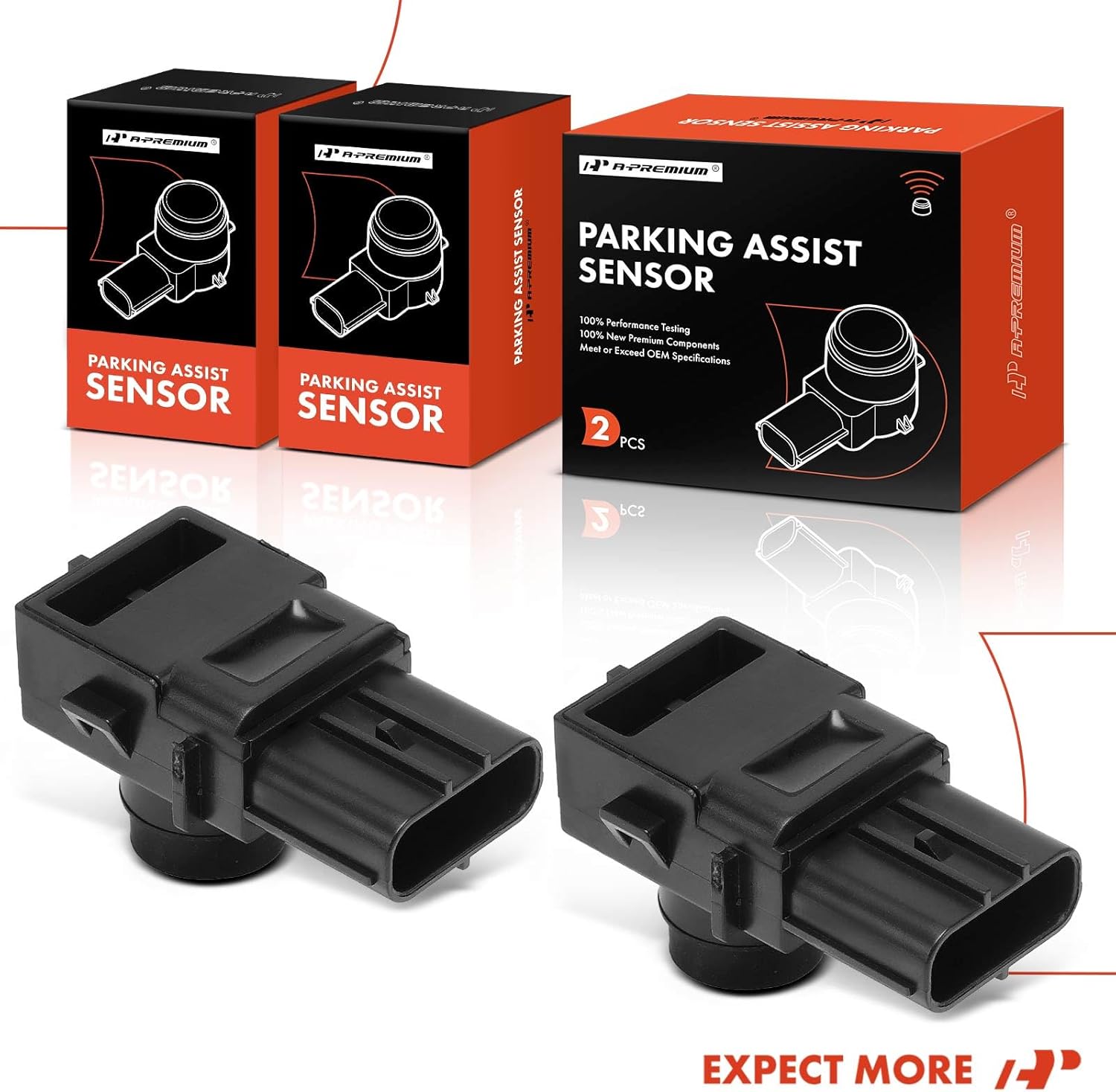 A-Premium 2-PC Reverse Backup Parking Assist Sensor Compatible with Select Lexus Models - LS460 2007-2014, LS600h 2008-2014, Replace# 8934150060