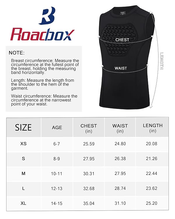 Roadbox Youth Baseball Chest Protector, Heart Guard Sternum Protection Padded Compression Shirt Softball Football Lacrosse by Roadbox - Image 7