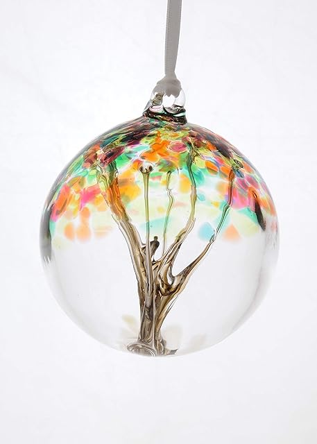 D&J Glassware Summer Tree of Life Small Glass Friendship Ball