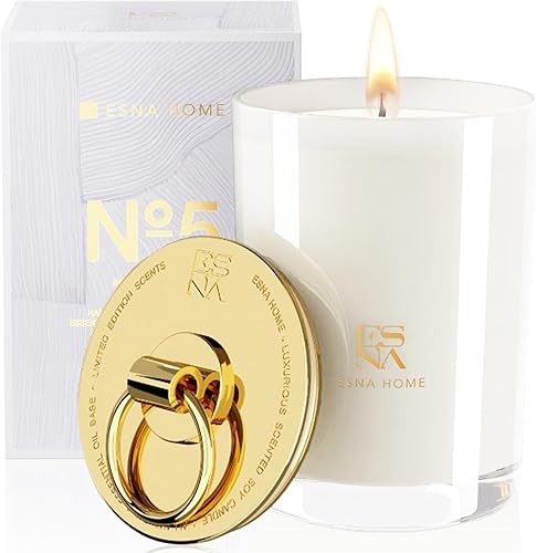 ESNA HOME Vela perfumada de aromaterapia de lujo para el hogar 88 onzas 50 horas 100 natural cera de soja vegana con infusión de aceite esencial de