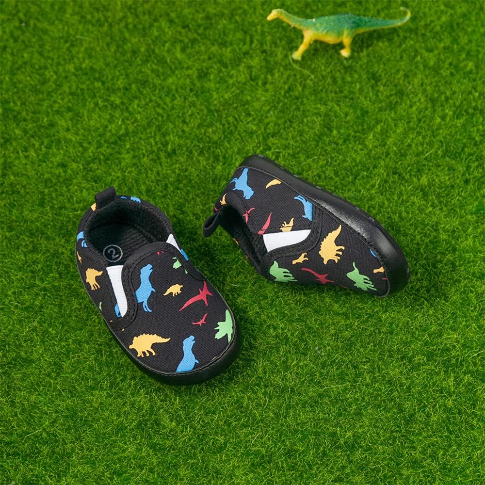 Meckior Infant Baby Girls Boys Canvas Shoes Soft Sole Toddler Slip On Newborn Crib Moccasins Casual Sneaker Austin Boy's Flat Lazy Loafers First Walkers Skate Shoe - Image 3
