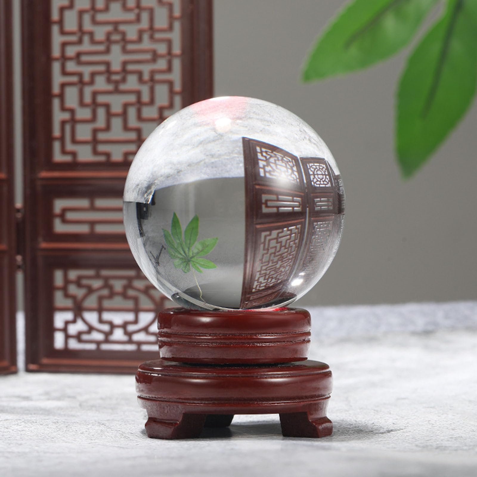 Sfera decorativa in vetro, accessorio fotografico for meditazione(15cm)