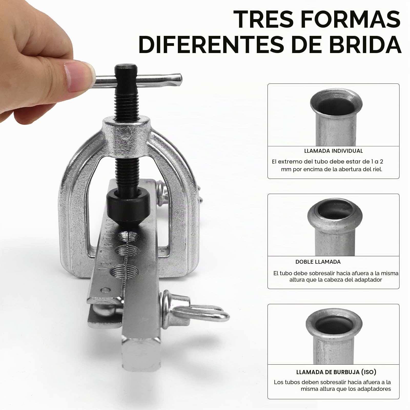 KXVXXV abocardador Aire Acondicionado abocardador Tubo Cobre con Cortador de tuberías, 3/16", 1/4", 5/16", 3/8", 7/16", 1/2", 5/8", para línea de Freno Doble y Sencilla