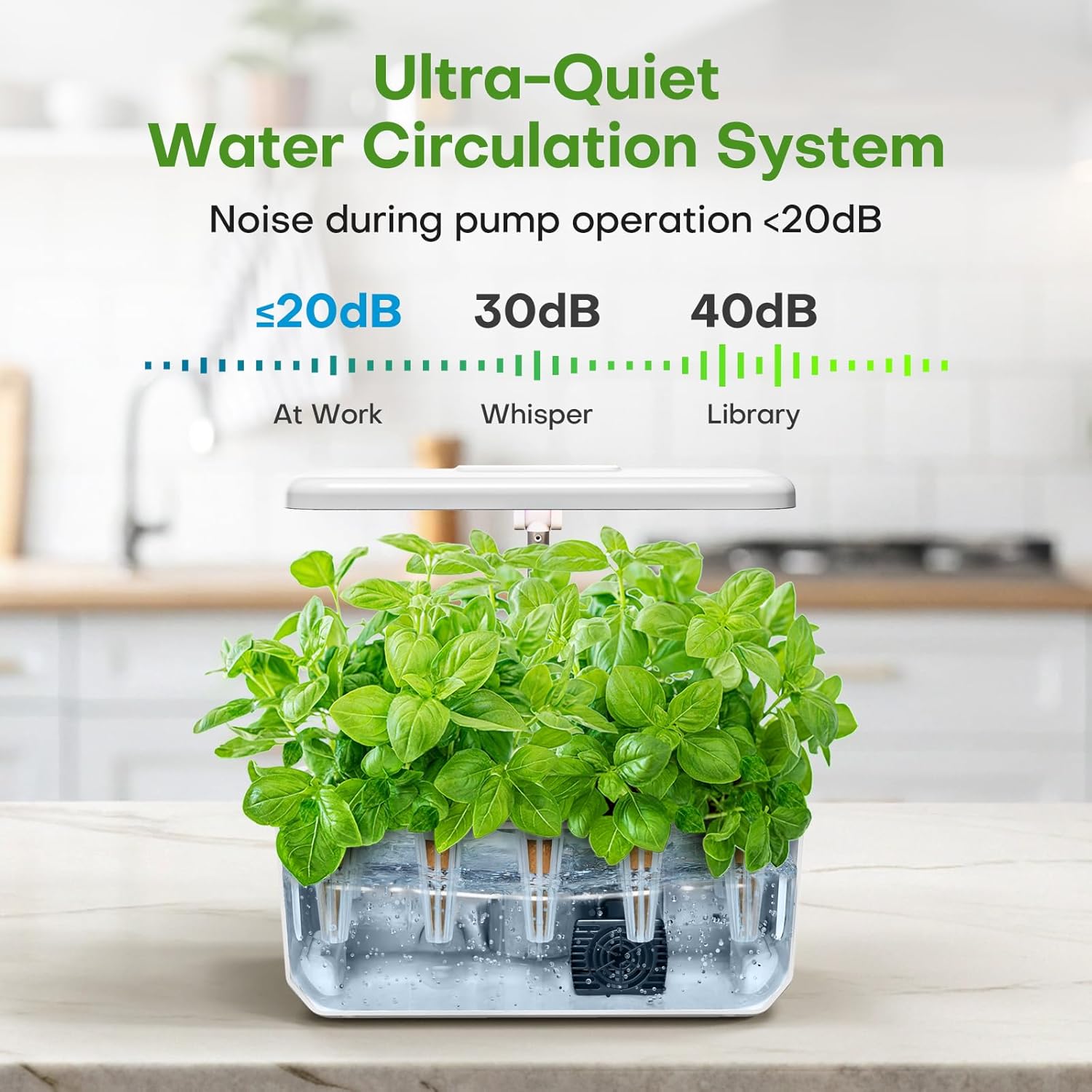 Ahopegarden Indoor Herb Garden Kit with LED Grow Light: 10-Pod Hydroponics Growing System Kit with Auto Timer, Perfect Herb Garden Planter Indoor Kit for Kitchen Home Office Gardening Gift