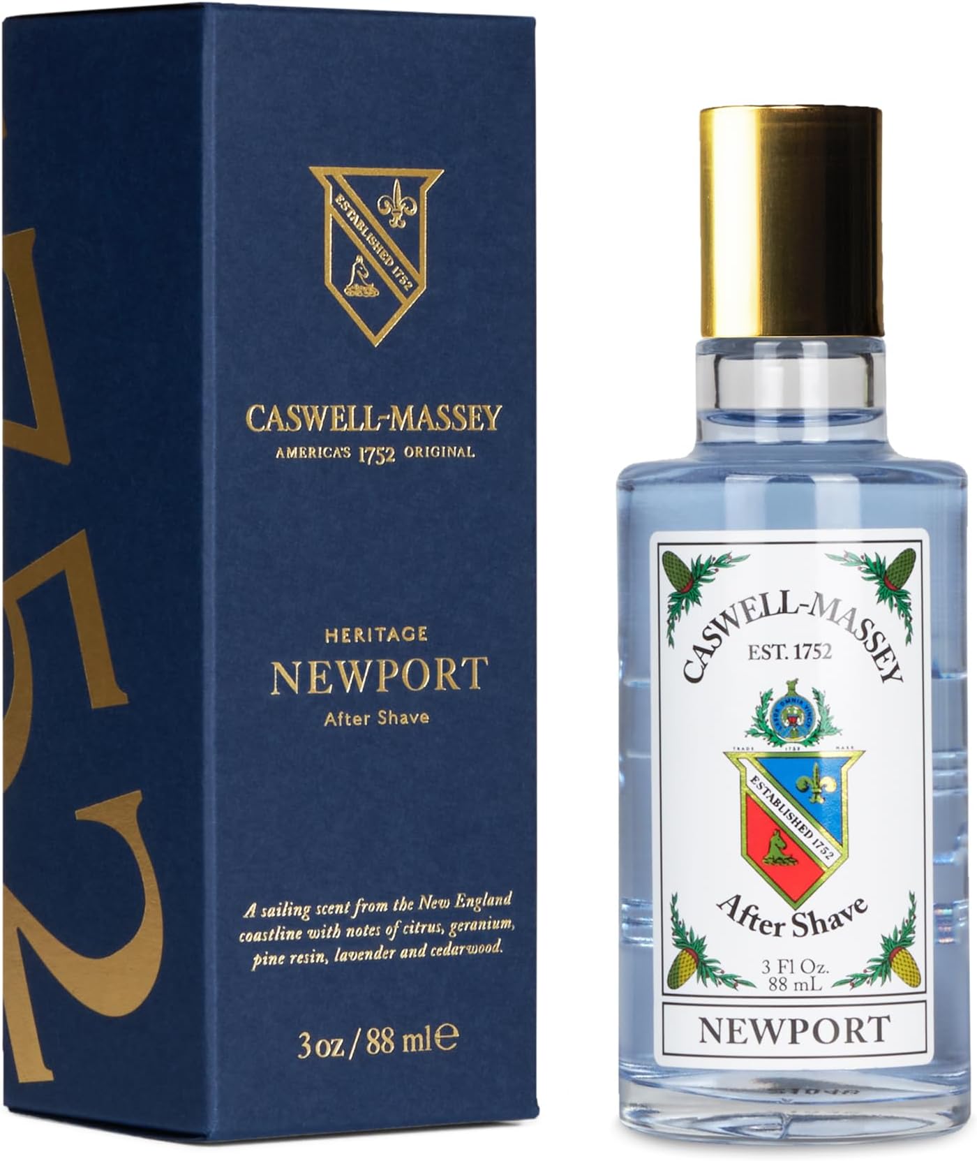 - Newport Gold Cap After Shave, Soothing Aftershave with Sandalwood, Citrus & Cedar, 3 Fl Oz