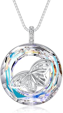 Butterfly/Dragonfly Necklace 925 Sterling Silver Dragonfly/Butterfly Gifts for Women Dragonfly Butterfly Pendant Jewelry Gifts for Women Mom Wife Girlfriend Christmas Anniversary Birthday Valentines Day Graduation