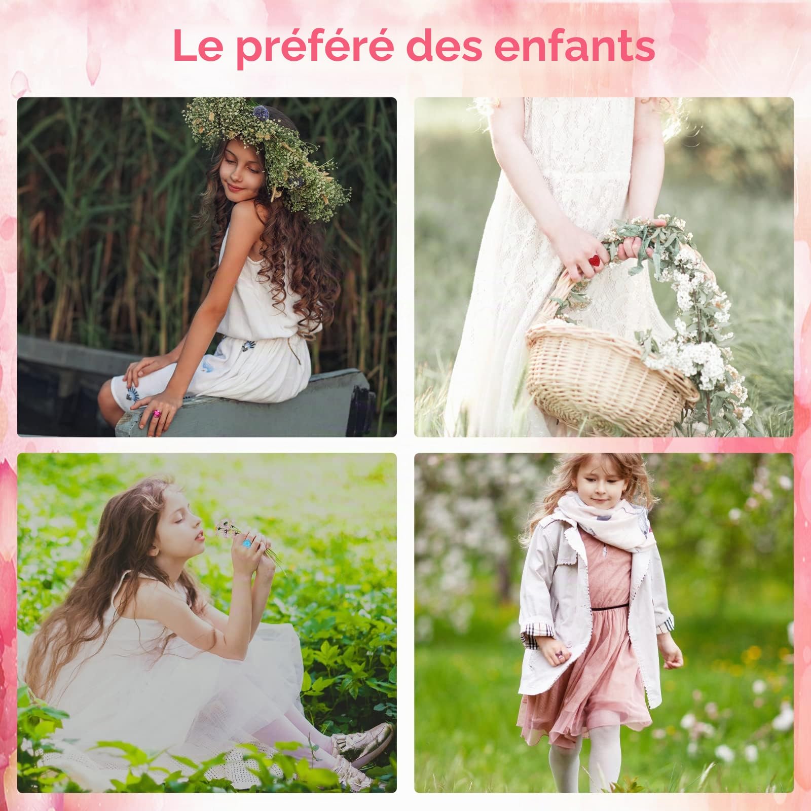 Abeillo 9 Pièces Bagues Réglables pour Enfants - Bijoux Fille - Résine Matériau