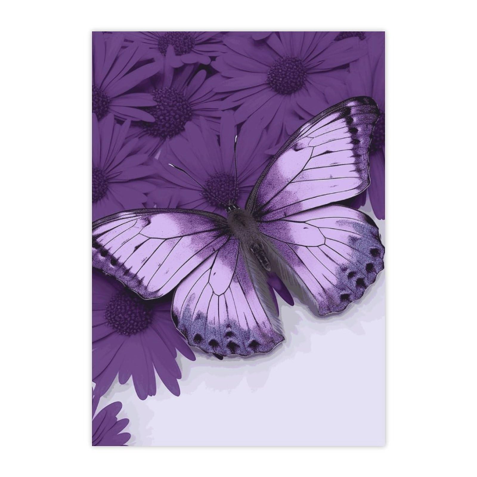 Stickers papillon violet anti-décollement pour bouteilles d'eau et ordinateurs portables