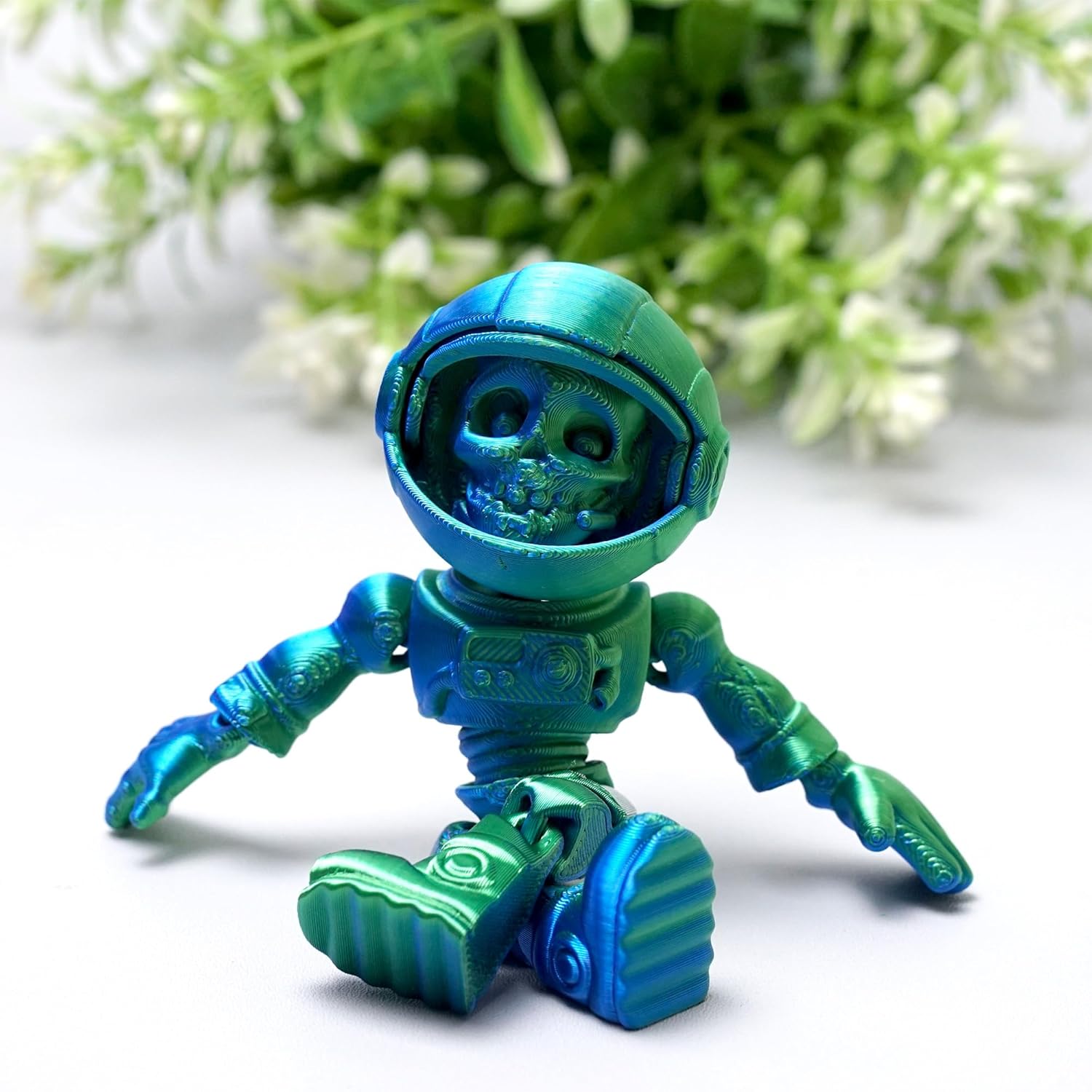 5inch 3D Printed Space Zombie Skeleton Astronaut,Flexible Realistic Articulated Animal Fidget Toys,Mystery Figurines Gifts,Executive Desk Décor and Festival Collectible Halloween (GB)