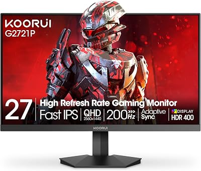 KOORUI 27" Gaming Monitor, 200Hz 1ms Fast IPS, WQHD (2560 x  - best monitors