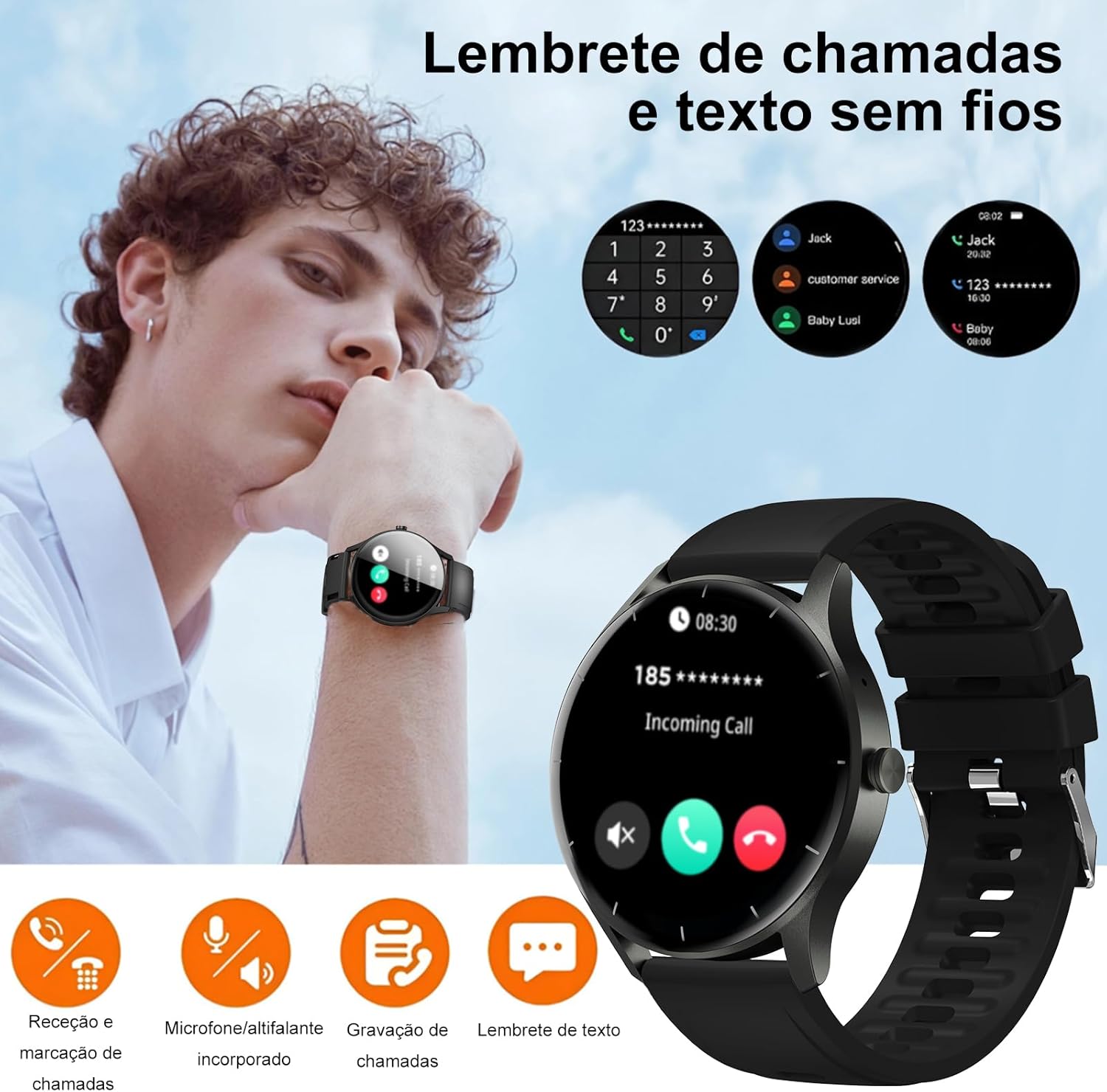 PEJE Smart Watch (Atende/Faz chamadas), relógios inteligentes de 1,28' para homens, mulheres,relógio inteligente à prova d'água IP67,mais de 123 modos esportivos,Smartwatch para Android e iOS.(Rosa) 2 71Eec4jskSL. AC SL1500