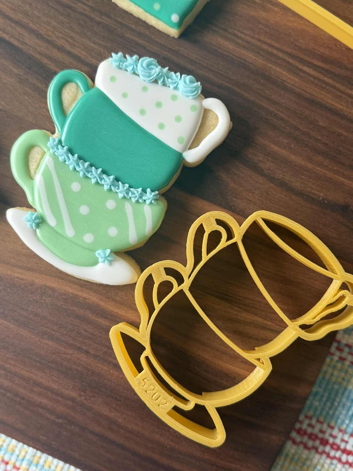 TEAPOT COOKIE CUTTERS With Teacup Stacked Cups And Tea Bag Tag Shaped Fancy Spill The Tea Party Tea Time Coffee Cookie Cutters For Baby Wedding Shower Birthday Mothers Day Graduation (4 Pack) image 4