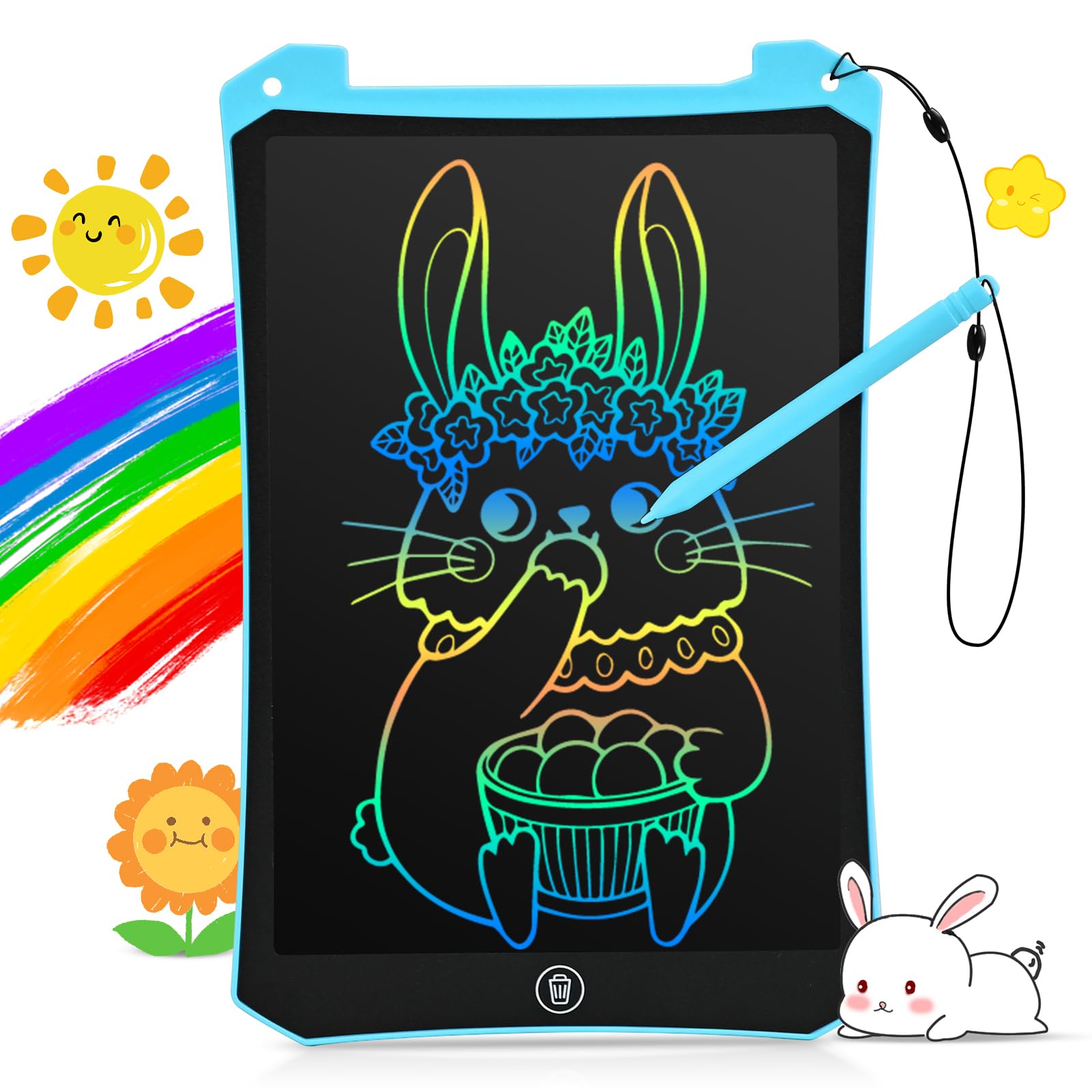 EooCoo Doodle Board,8.5 Inch LCD Writing Tablet,Electronic Drawing Tablet for Kids,Mess Free Colouring Drawing Pad Preschool Early Education Toddler Travel Games for Ages 3-8 Boys＆Girl Gifts-Blue (B0D3Q3J2ZS) Amazon Price History, Amazon Price Tracker