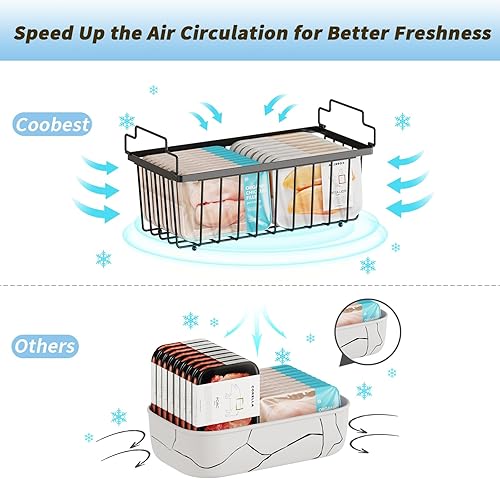 Miniatura 4 de 4 Pack Freezer Organizer Bins(14.6‘’L X 7.1‘’W X 5.2‘’H) Suitable for 5-7 Cu.Ft Chest Freezer Sort Frozen Meats Stackablet Chest Freezer Organizer