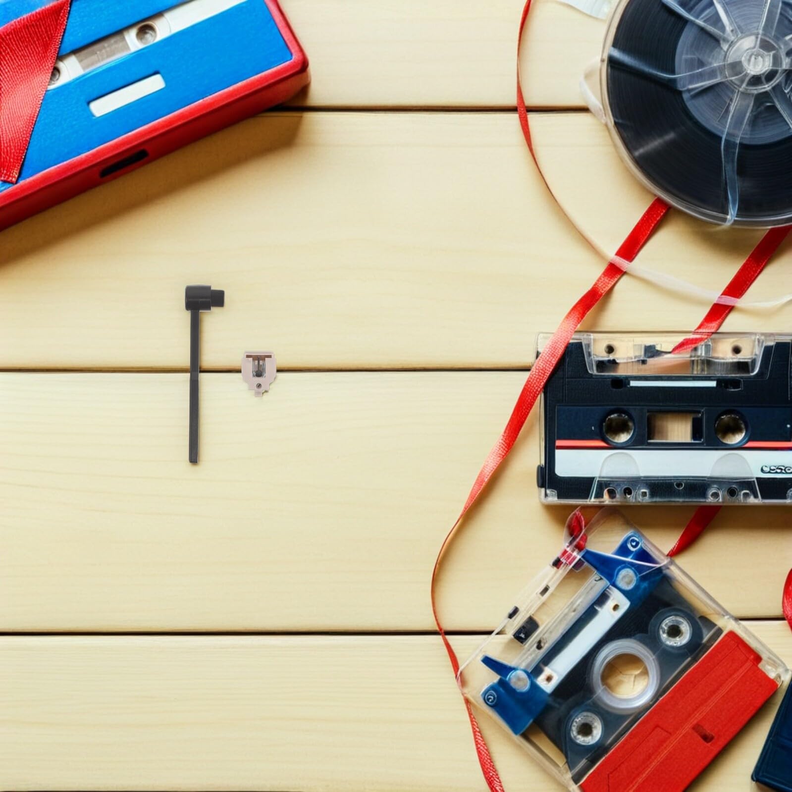Ago per Giradischi di Ricambio con Spazzola Pulizia | Bianco, Plastico e Metallo, per Vinili e Riproduttore Domestico, Restauro Audio e Uso in Famiglia