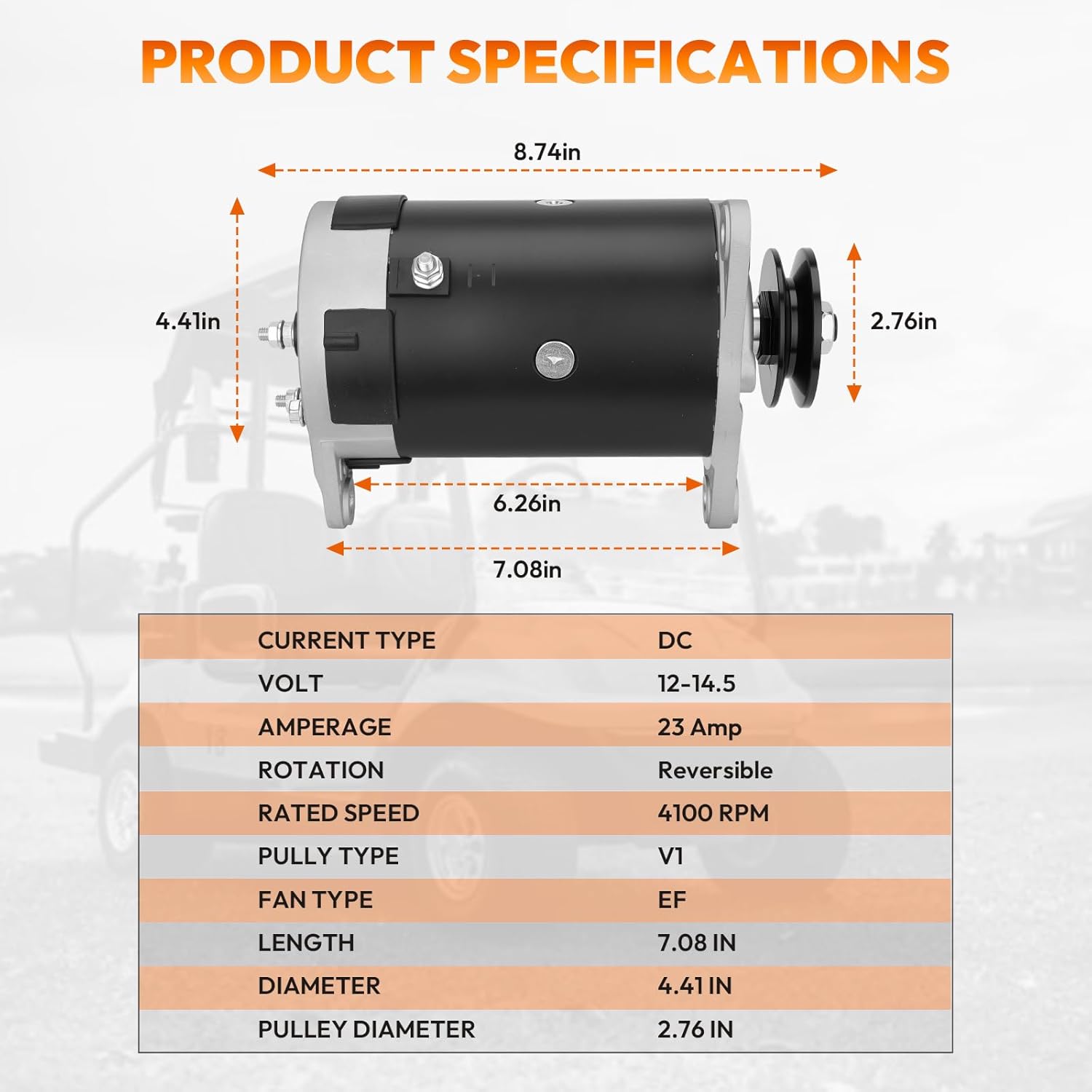 12V Starter Generator Compatible with Club Car DS Precedent 96-15, EZ-GO Medalist TXT, TORO Workman 1100 2100 00-09, BOBCAT 2100 2100S & Husqvarna UTV HUV4210G All Years, Replace # TMC000A0021 1012316
