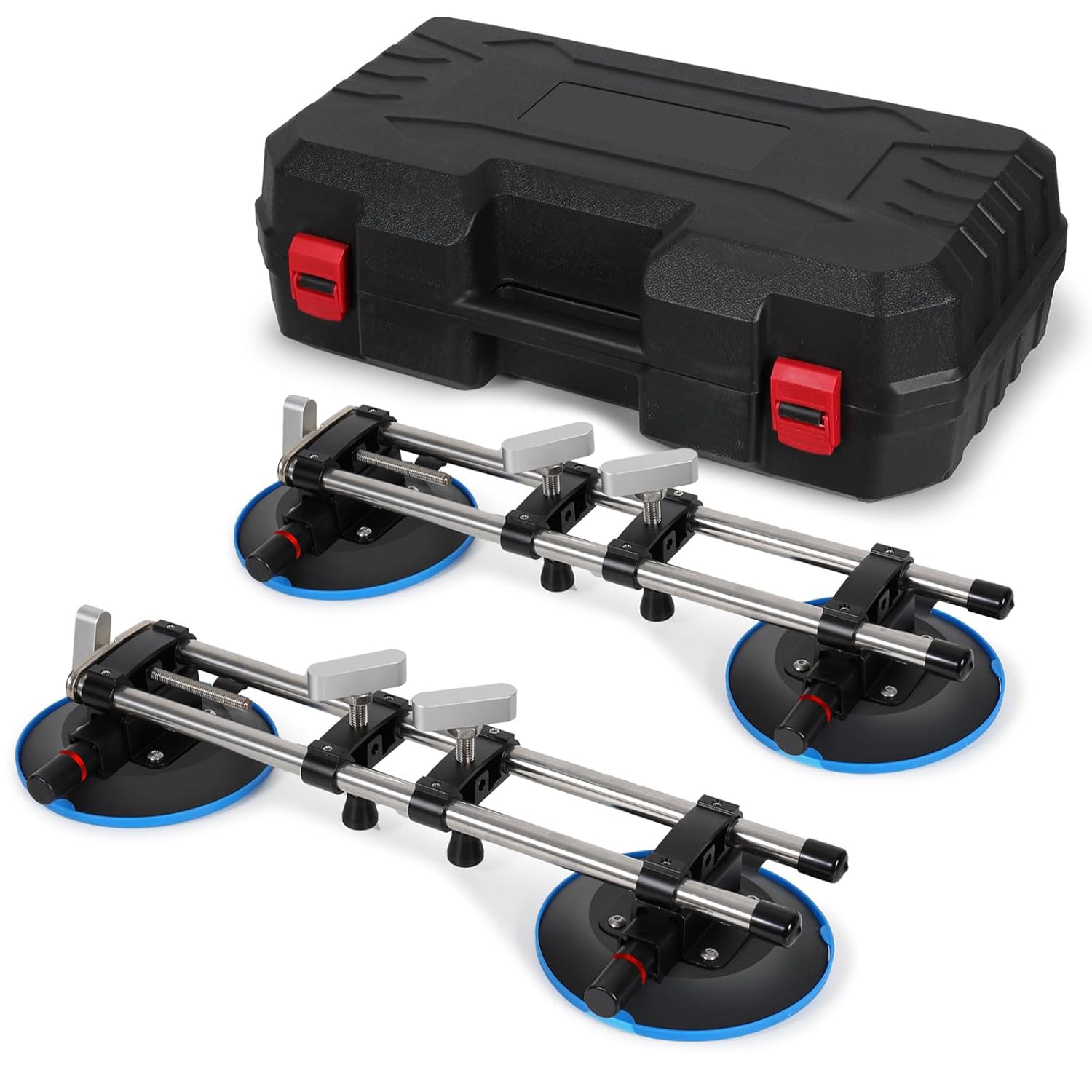 Seamless Seam Setter with 6 in Suction Cup, Professional Granite Seam Setter for Countertop Joining & Leveling with Carring Case, Pro Countertop Installation Tool for Granite, Stone, Marble, 2 Pack