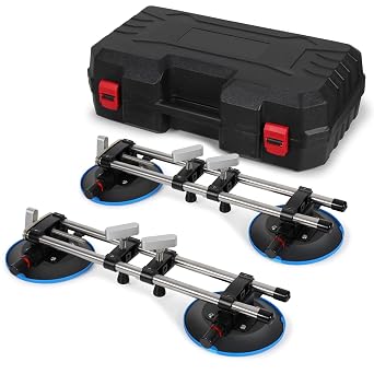 Seamless Seam Setter with 6 in Suction Cup, Professional Granite Seam Setter for Countertop Joining & Leveling with Carring Case, Pro Countertop Installation Tool for Granite, Stone, Marble, 2 Pack