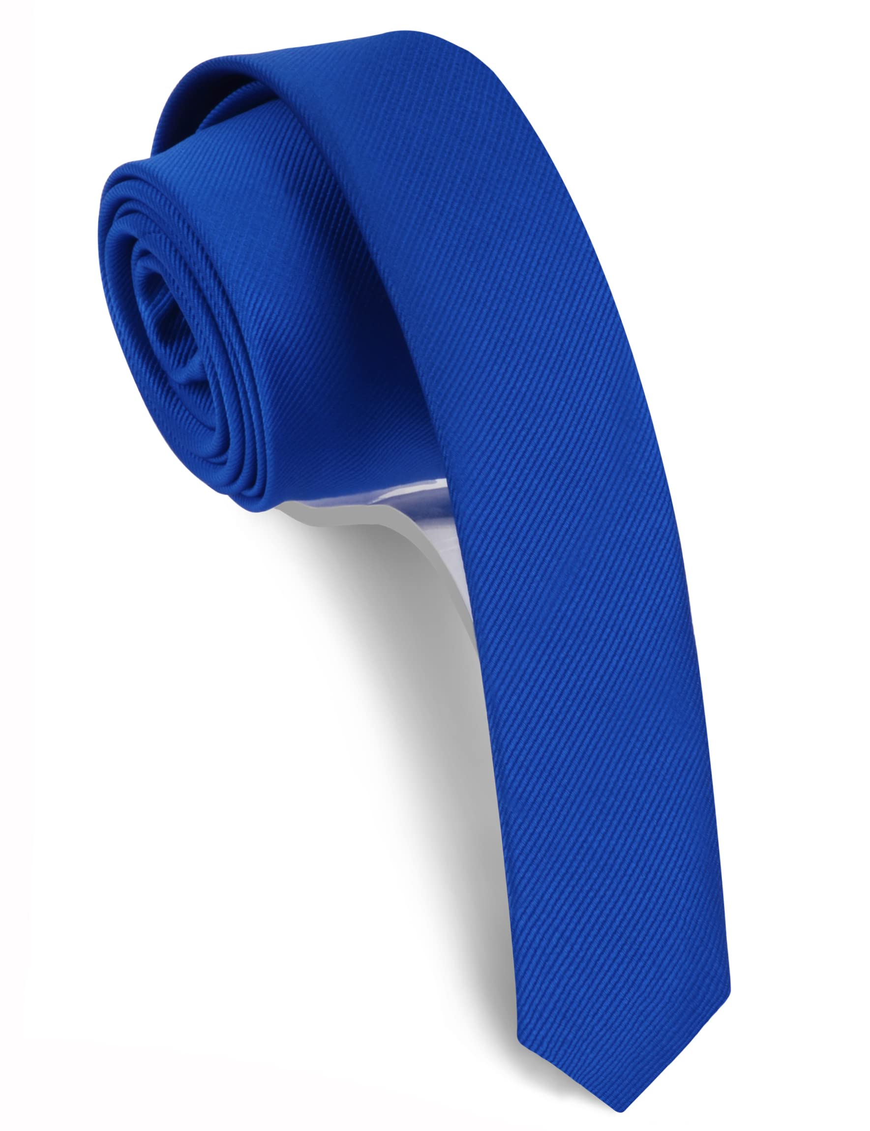 Gusleson Skinny Work Ties Men Solid Royal Blue Tie Slim Necktie Boys Gift (UK0801-07)