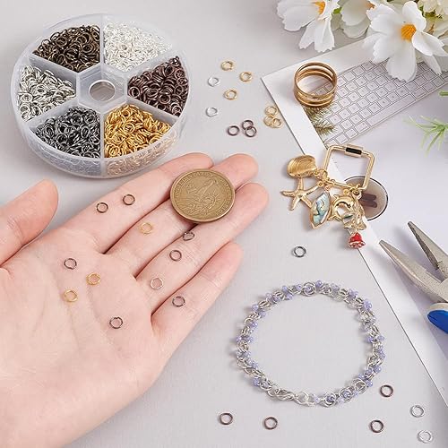 Miniatura 3 de 1 caja de élite de argollas móviles bañadas de hierro de 6 colores sin soldar, hallazgos para hacer joyería PandaHall, Multicolor-3, 5mm