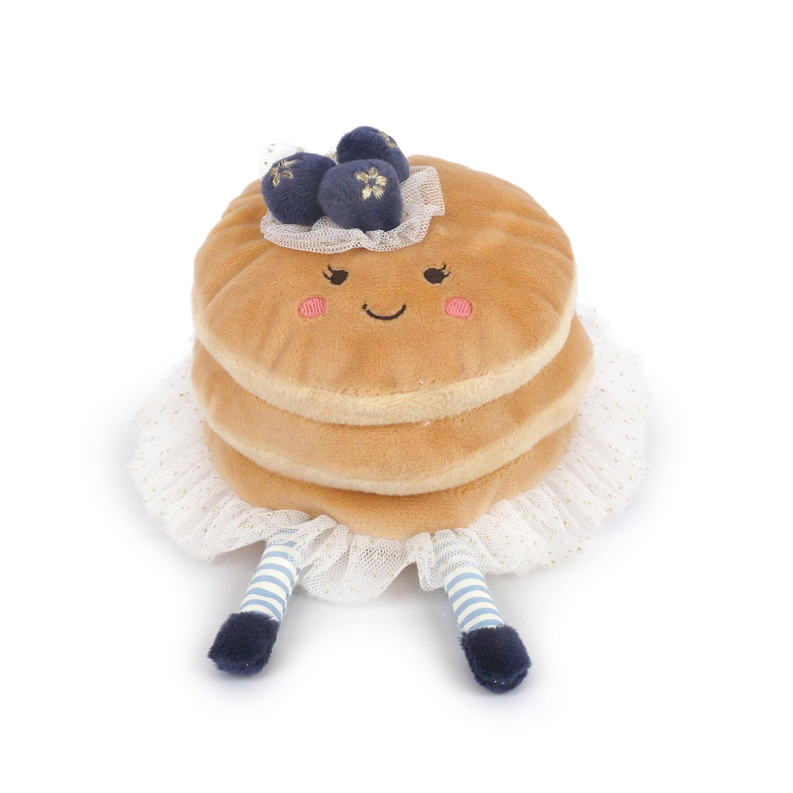 MON AMI Pretty Pancake 8-Inch Plush Toy for Girls | Cute Breakfast Stack with Blueberries | Soft Stuffed Food Plush | Playroom & Seasonal Décor | Adorable Gift for Girls & Boys