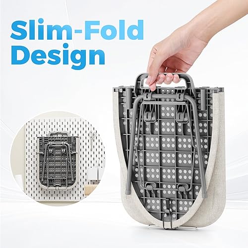 Miniatura 6 de KINGBOARD Tabla de planchar de mesa, tablas de planchar pequeñas con soporte para plancha, tabla de planchar plegable, cubierta extragruesa, tabla