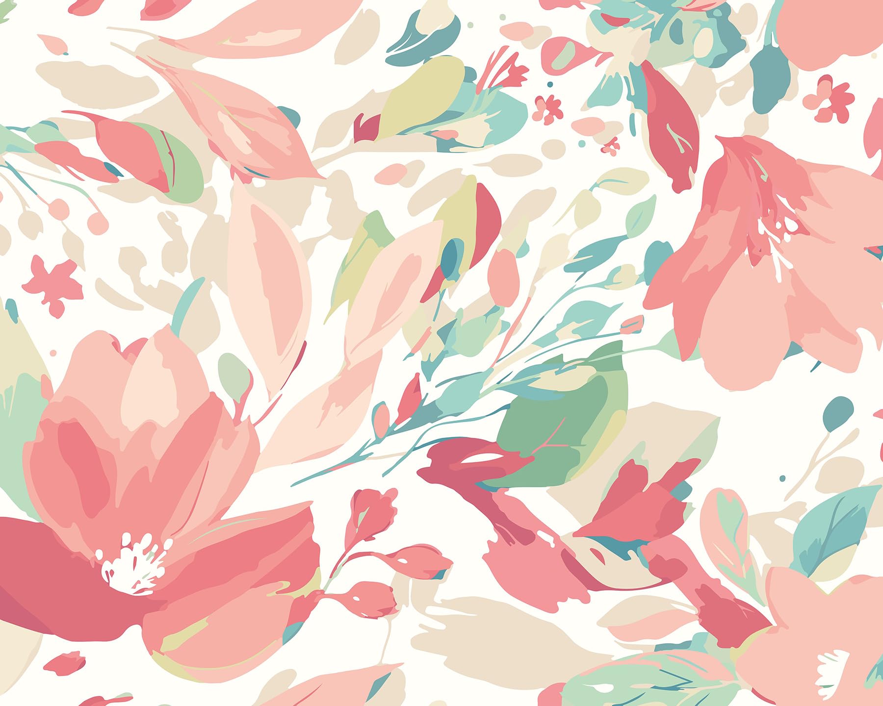 Papier peint corail à fleurs design pour sublimer les murs du salon