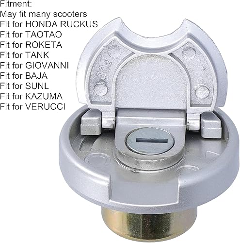 Miniatura 5 de Bloqueo de gas, cerradura de combustible de acero inoxidable con 2 llaves universal para scooter motocicleta