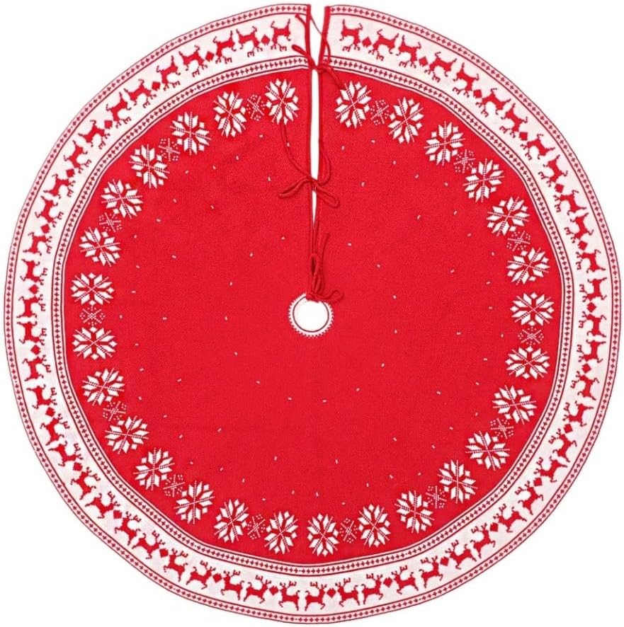 Tree Skirt Christmas Christmas Tree Skirt Knitted Tree Skirt Apron Christmas Tree Skirt Knitted Snowflake Deer Christmas Tree Skirts