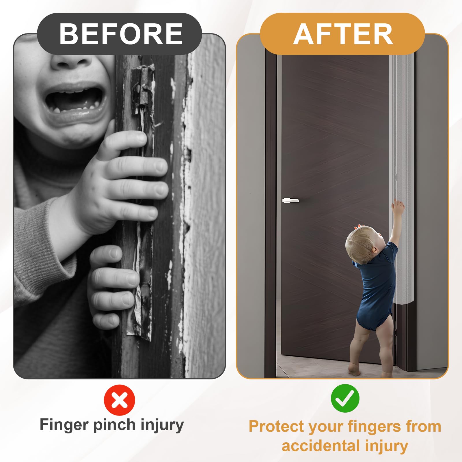 Protector Puertas Bebe, Autoadhesivo Protector Puertas Niños Dedos 17x120CM Protectores de Pellizco de Puerta Transparente Protectores Puertas Bebe para Bebés Niños Escuela Hogar, 1 Piezas