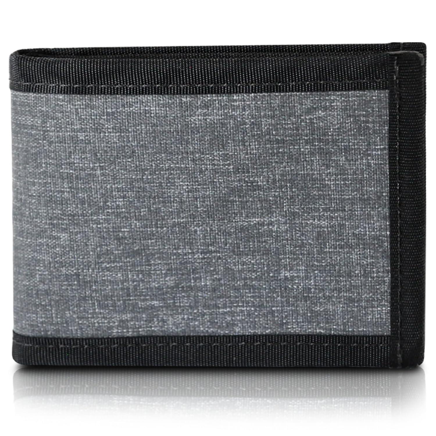 RFID Blocking Vanguard Slim Front Pocket Bifold Wallet - Light Weight - Made in USA - Heather Grey